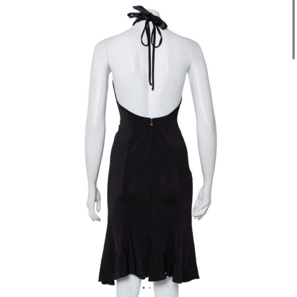 Just Cavalli Black Knit Halter Neck Flared Mini Dress - Picture 3 of 3